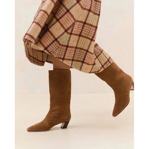 NEW Loeffler Randall Cleo Boots Womens 9 Brown Suede Sophisticated Chic Designer